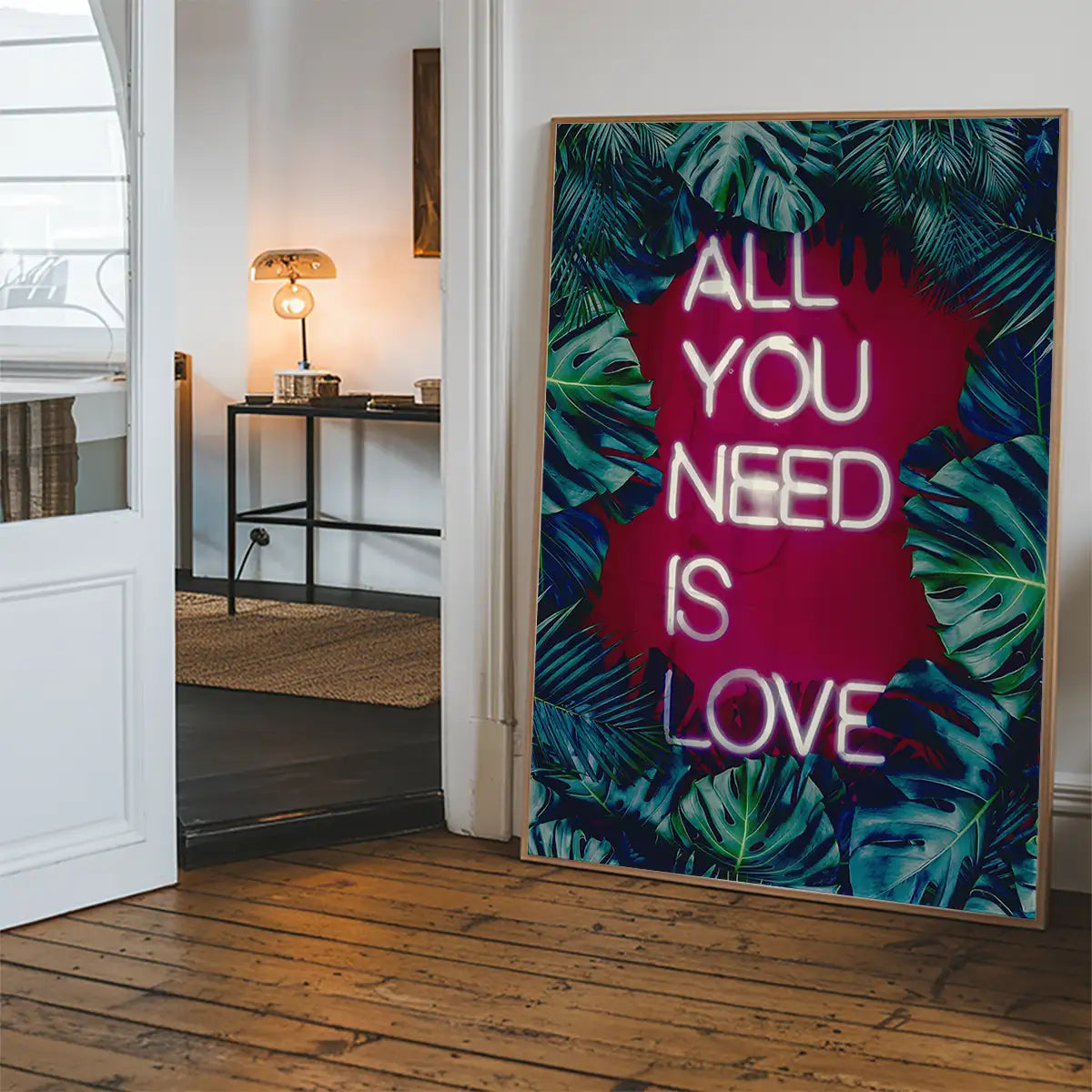 All You Need Is Love Neon Tropical Print