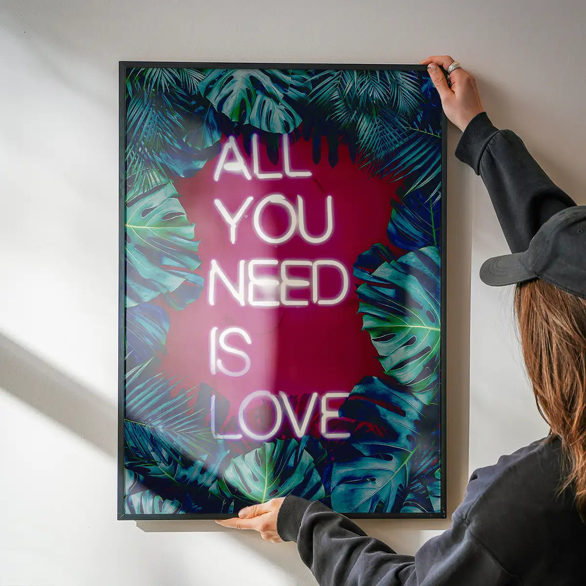 All You Need Is Love Neon Tropical Print