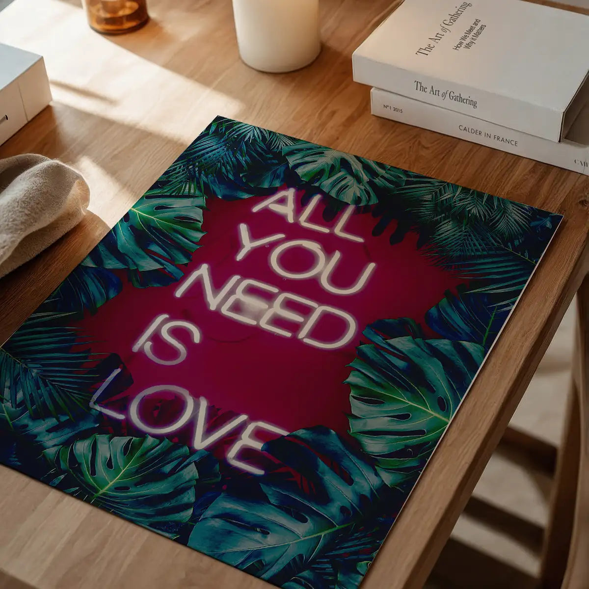 All You Need Is Love Neon Tropical Print