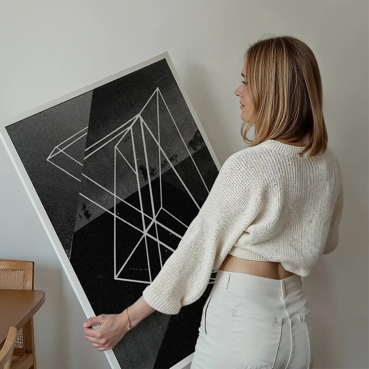 Abstract Angles 1 - Black and White Print
