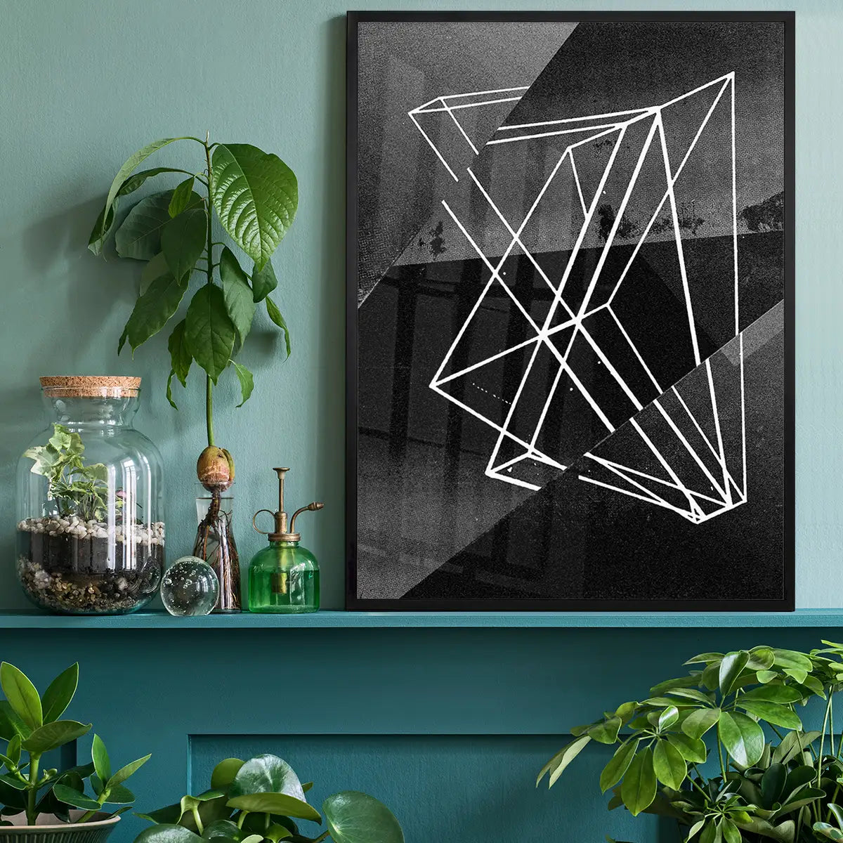 Abstract Angles 1 - Black and White Print