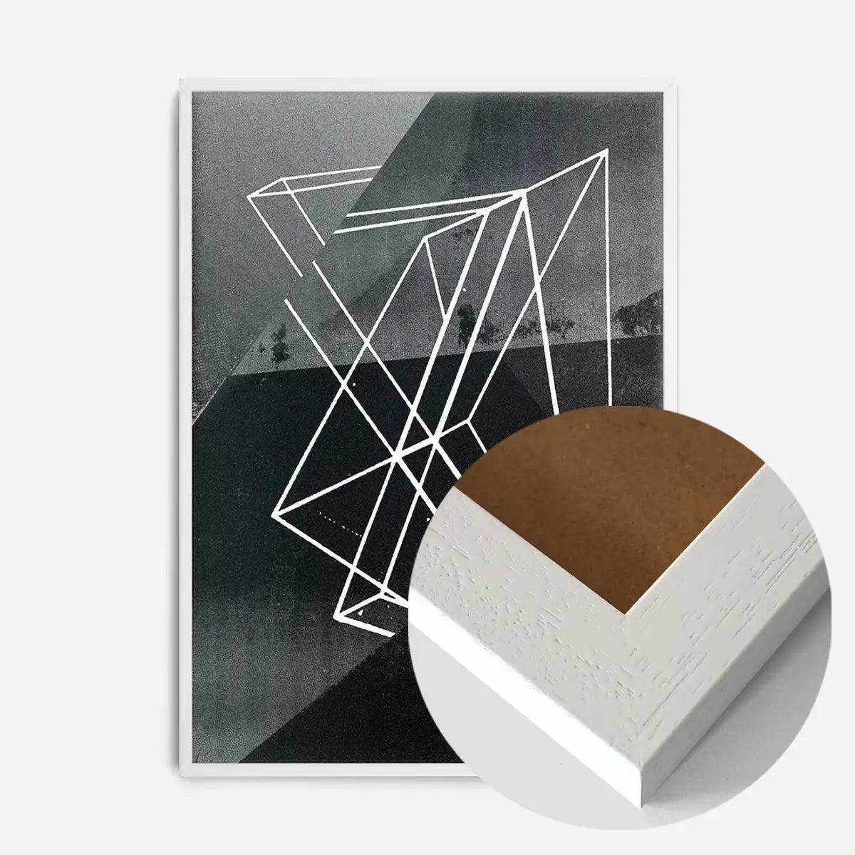Abstract Angles 1 - Black and White Print