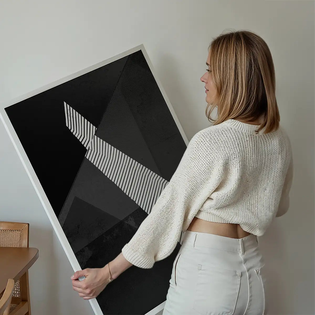Abstract Angles 2 - Black and White Print