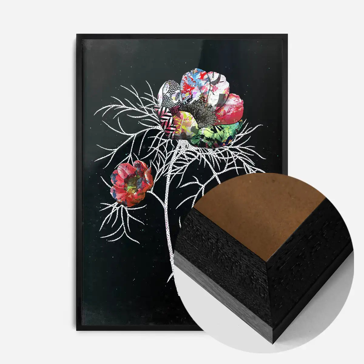 Botanical 6 Black Rose Print