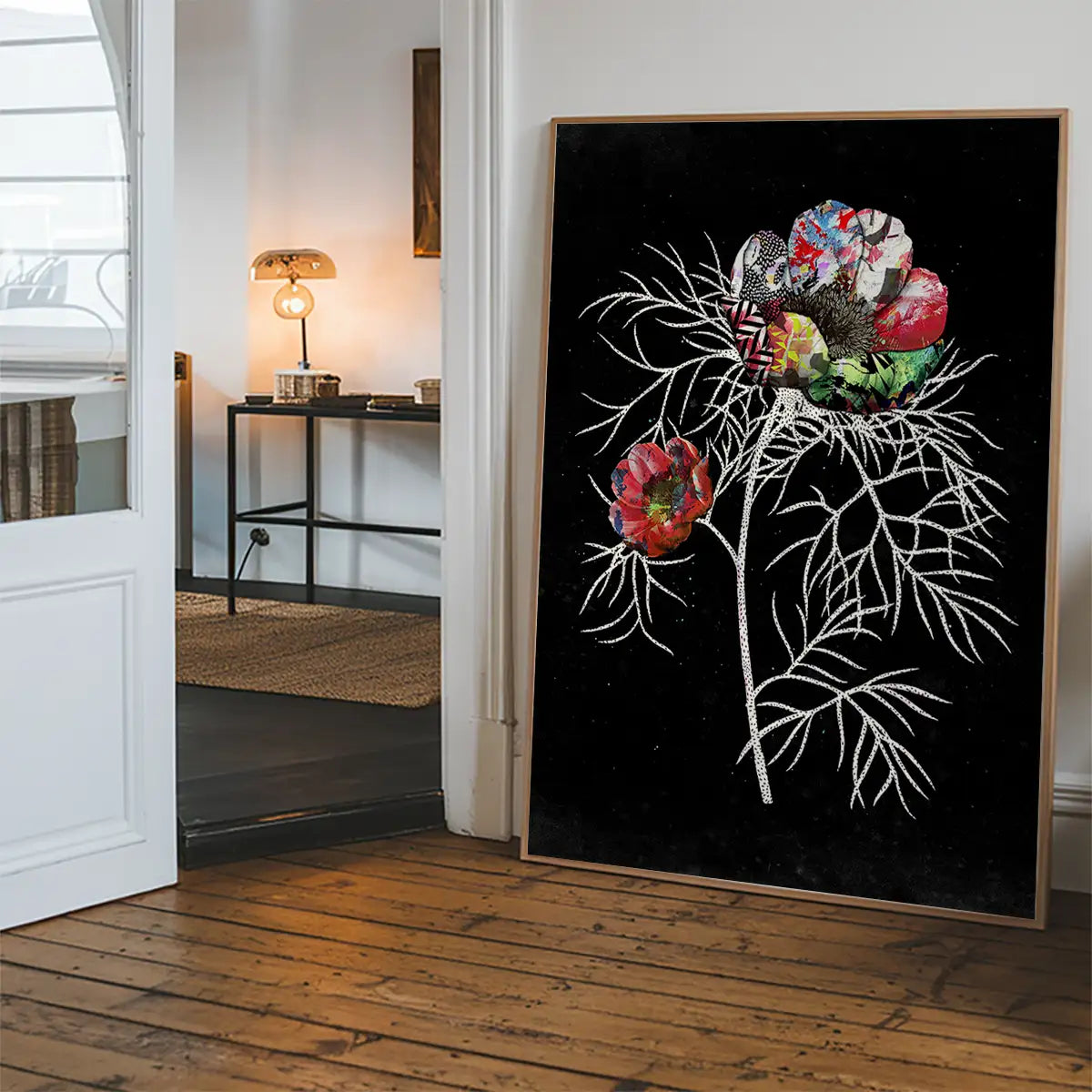 Botanical 6 Black Rose Print