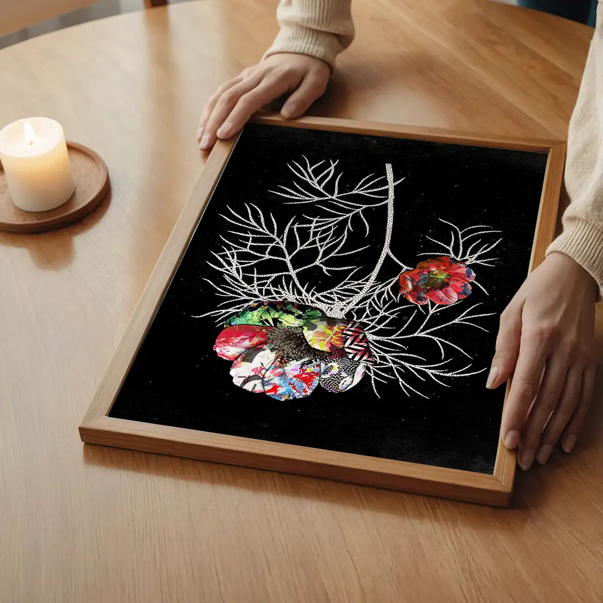 Botanical 6 Black Rose Print