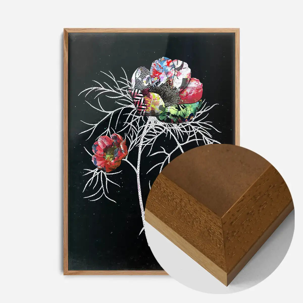 Botanical 6 Black Rose Print