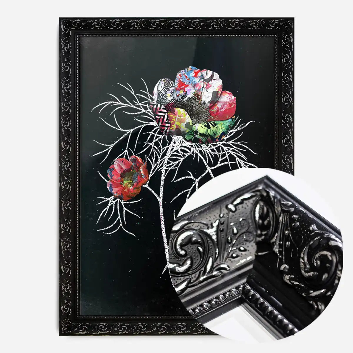 Botanical 6 Black Rose Print