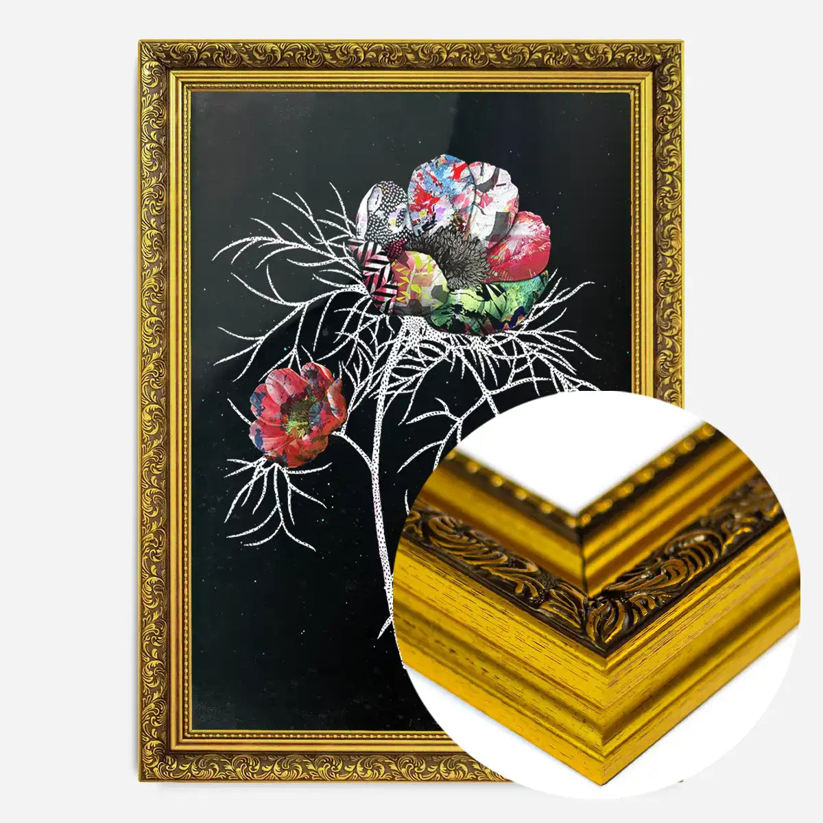 Botanical 6 Black Rose Print