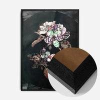 Botanical 7 Floral Black Typography Print
