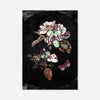 Botanical 7 Floral Black Typography Print