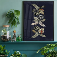 Botanical Skulls Navy Print