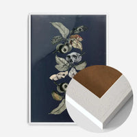 Botanical Skulls Navy Print