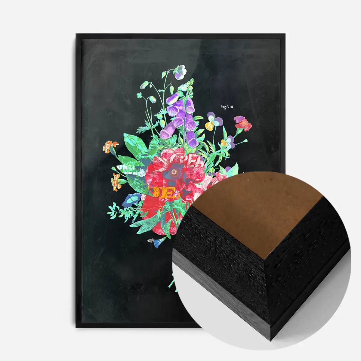 Botanical Streetart Black Print