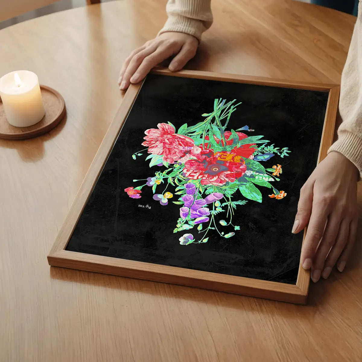 Botanical Streetart Black Print