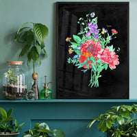 Botanical Streetart Black Print