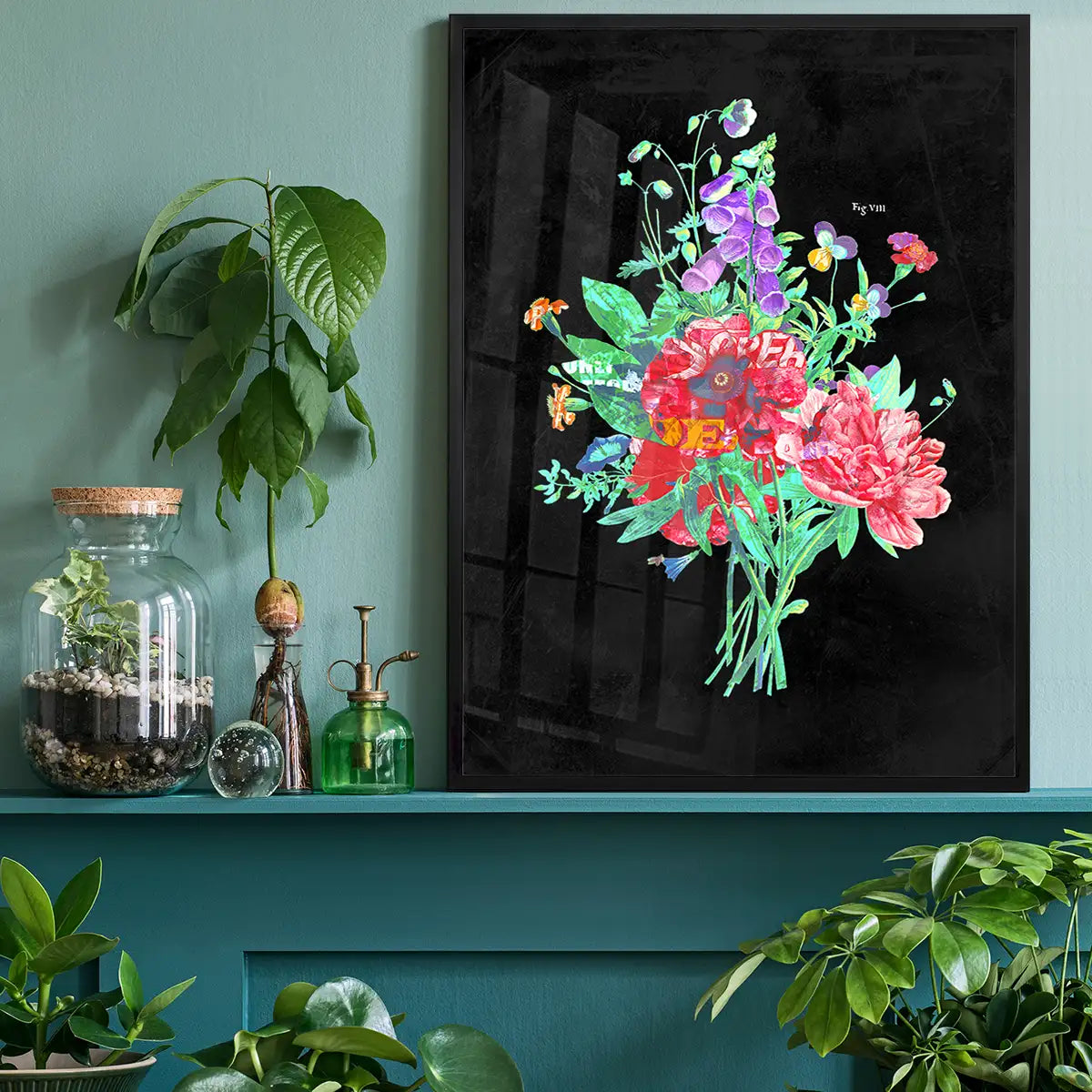 Botanical Streetart Black Print