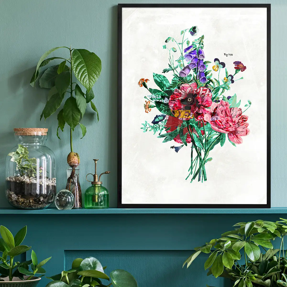 Botanical Streetart White Print