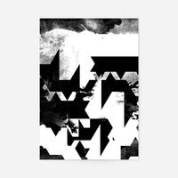 Geometric Abstract Black & White Print