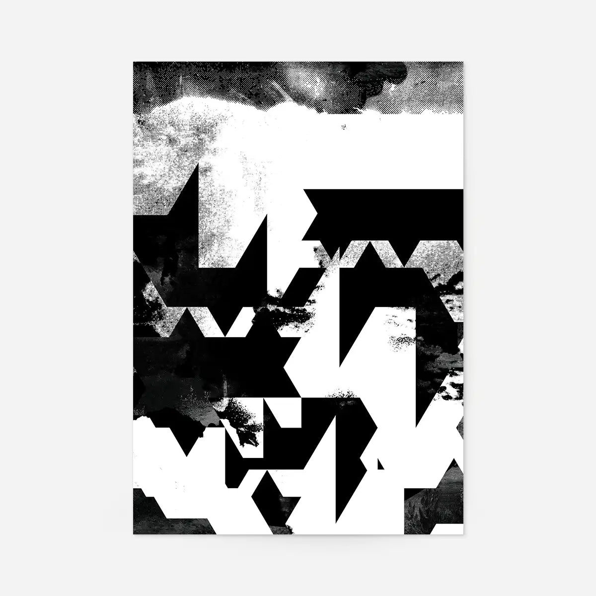 Geometric Abstract Black & White Print