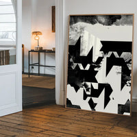 Geometric Abstract Black & White Print