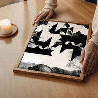 Geometric Abstract Black & White Print