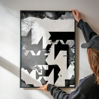 Geometric Abstract Black & White Print