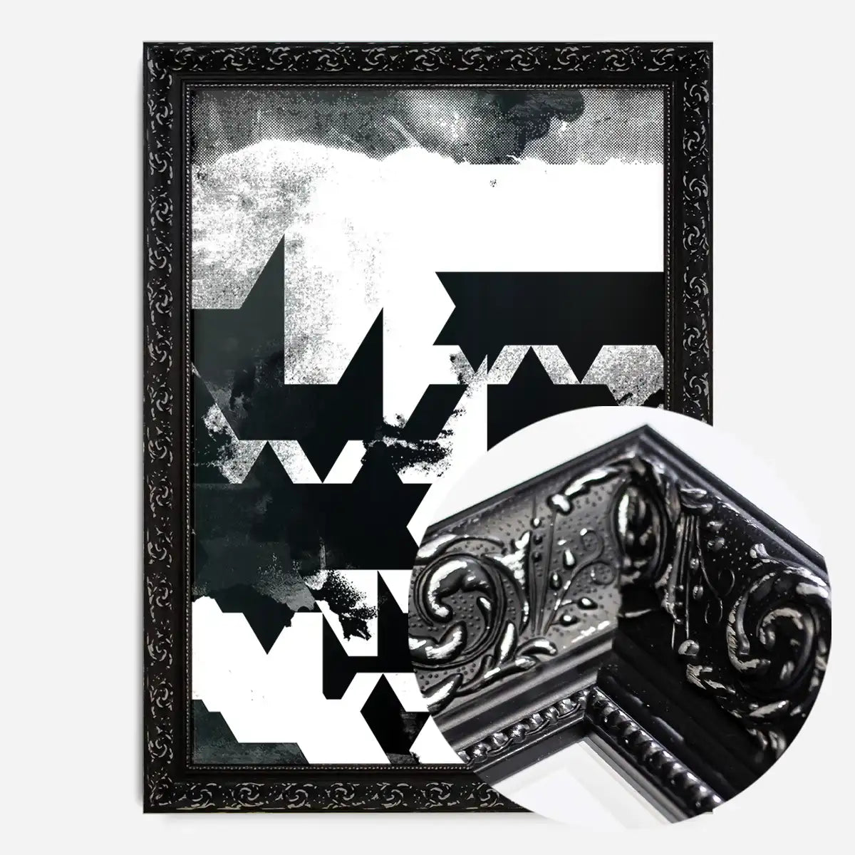 Geometric Abstract Black & White Print