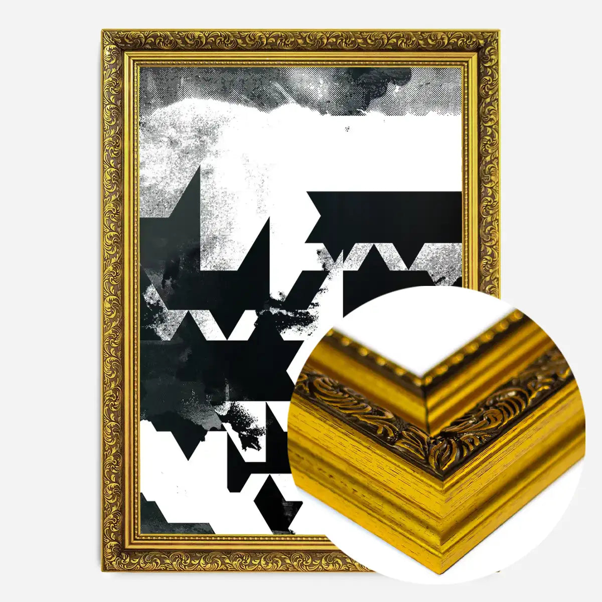 Geometric Abstract Black & White Print