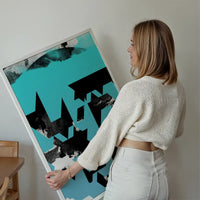 Geometric Abstract Blue Print