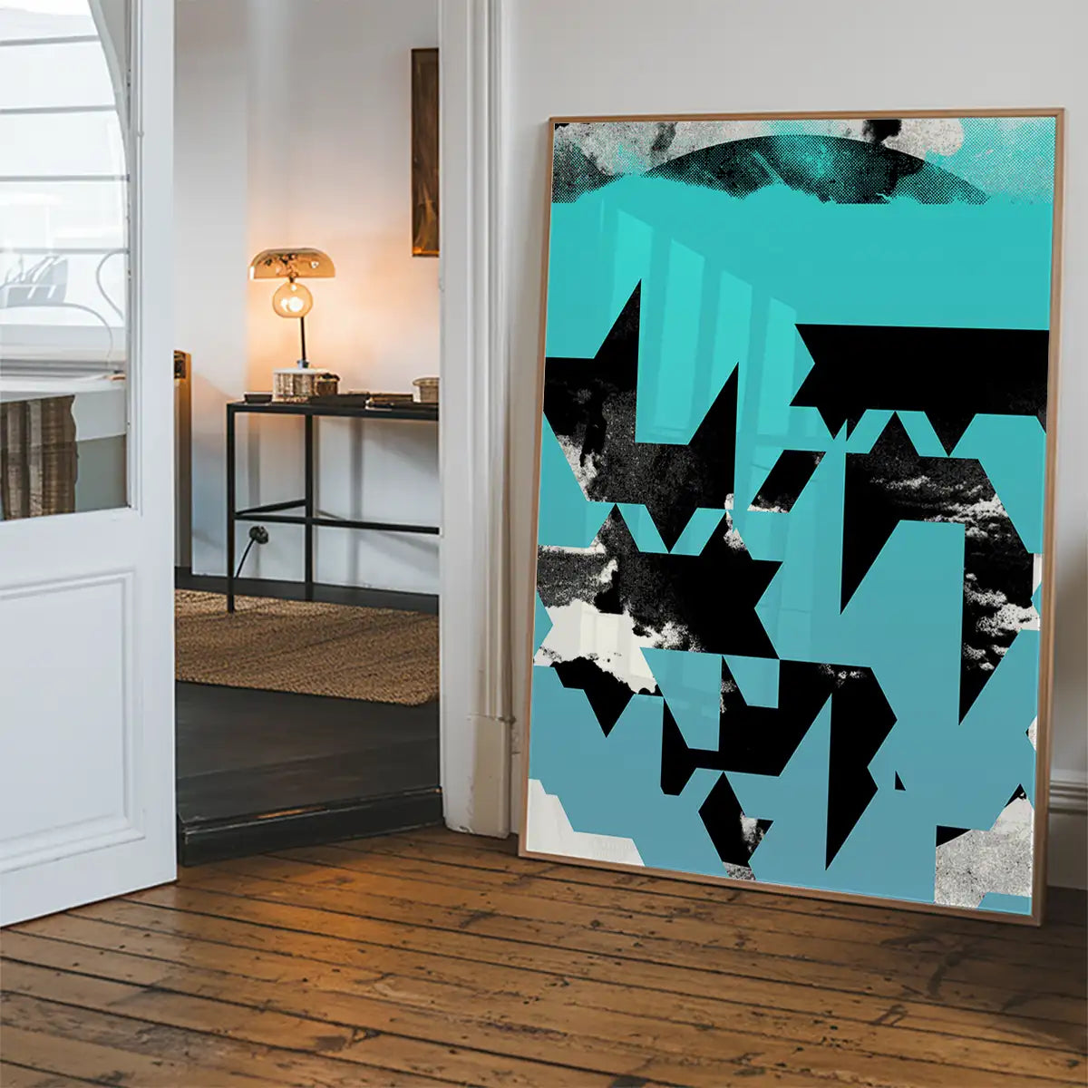 Geometric Abstract Blue Print