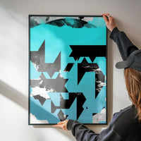 Geometric Abstract Blue Print