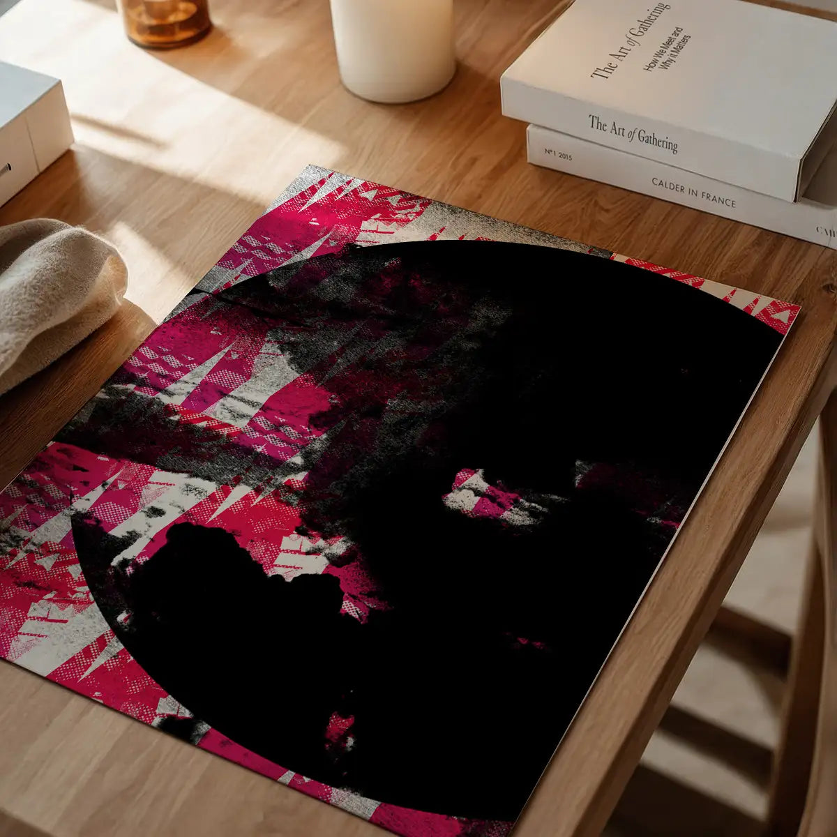 Geometric Moon Pink Print