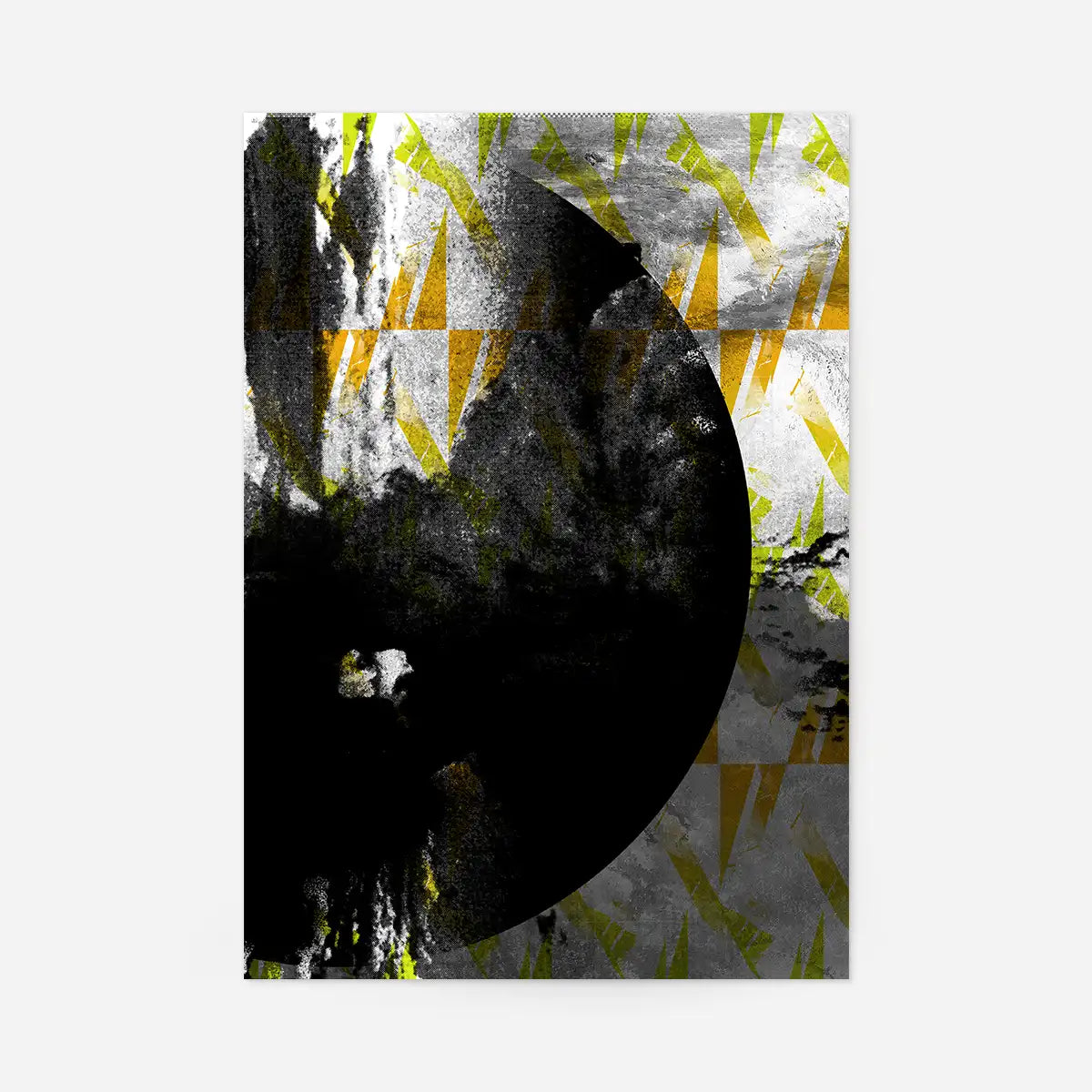 Geometric Moon Yellow Print