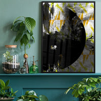 Geometric Moon Yellow Print