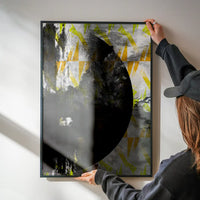 Geometric Moon Yellow Print