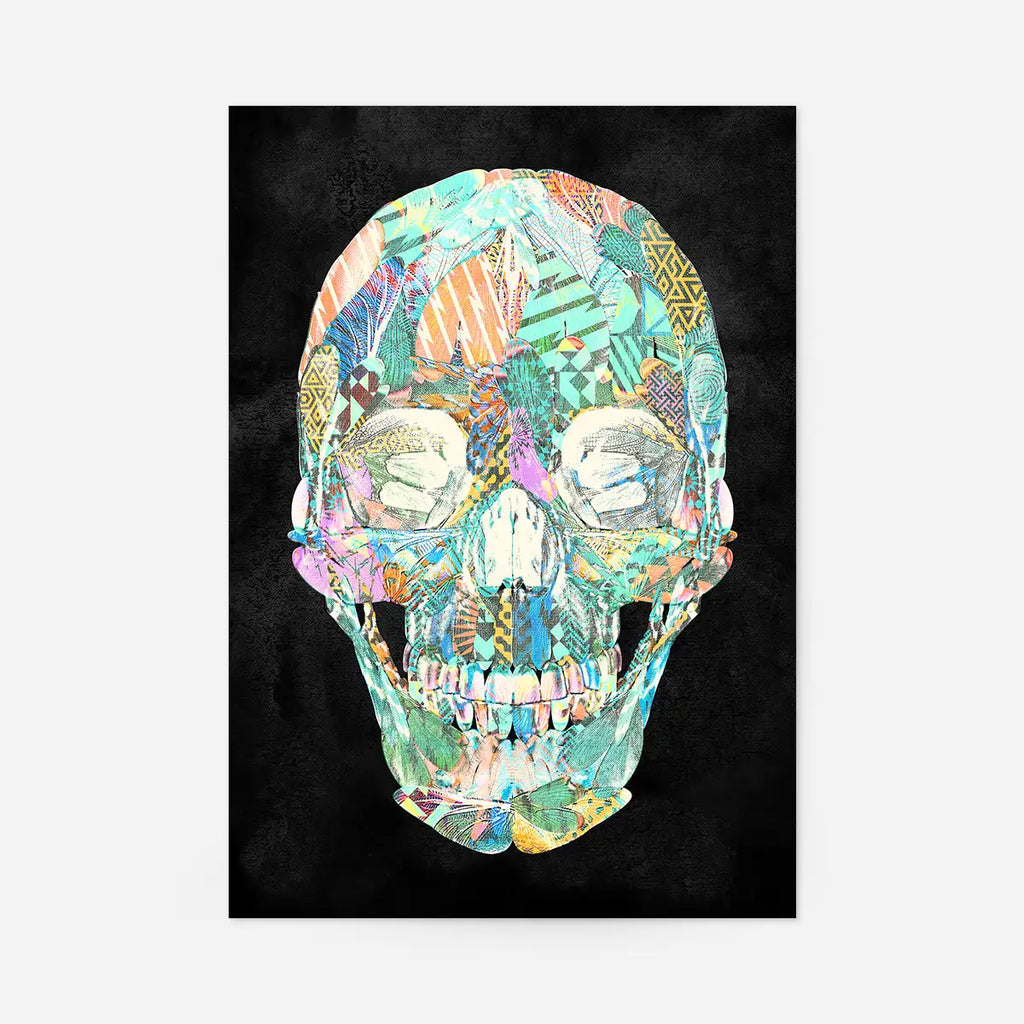 Geometric Pastel Pattern Skull Print