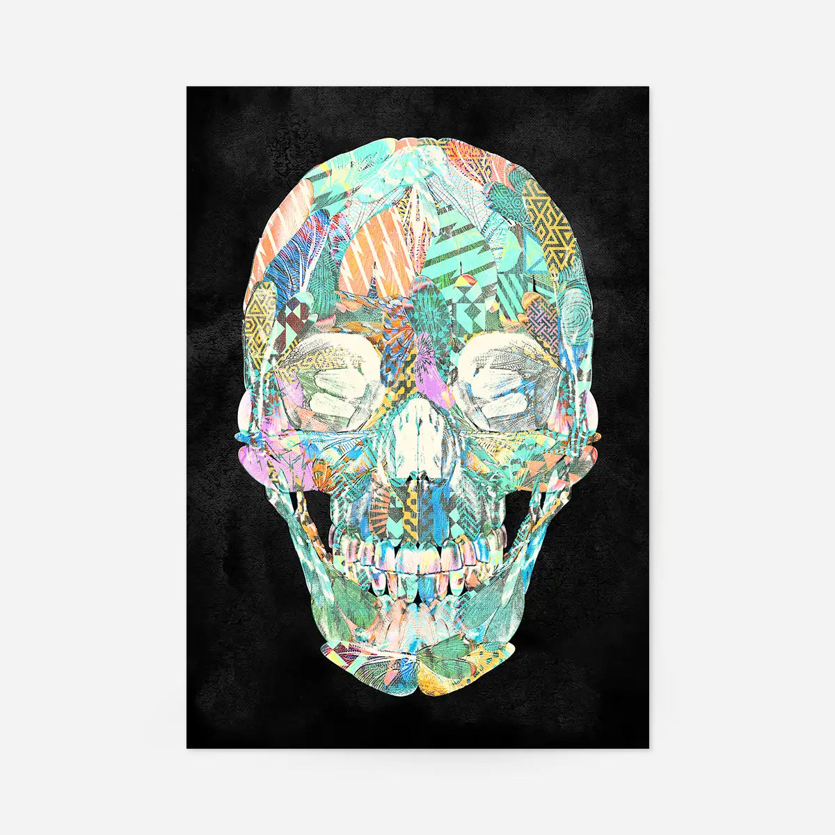 Geometric Pastel Pattern Skull Print