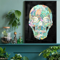Geometric Pastel Pattern Skull Print