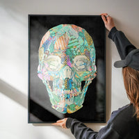 Geometric Pastel Pattern Skull Print