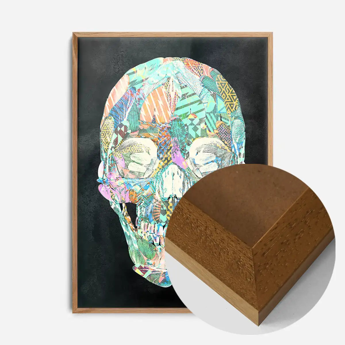 Geometric Pastel Pattern Skull Print