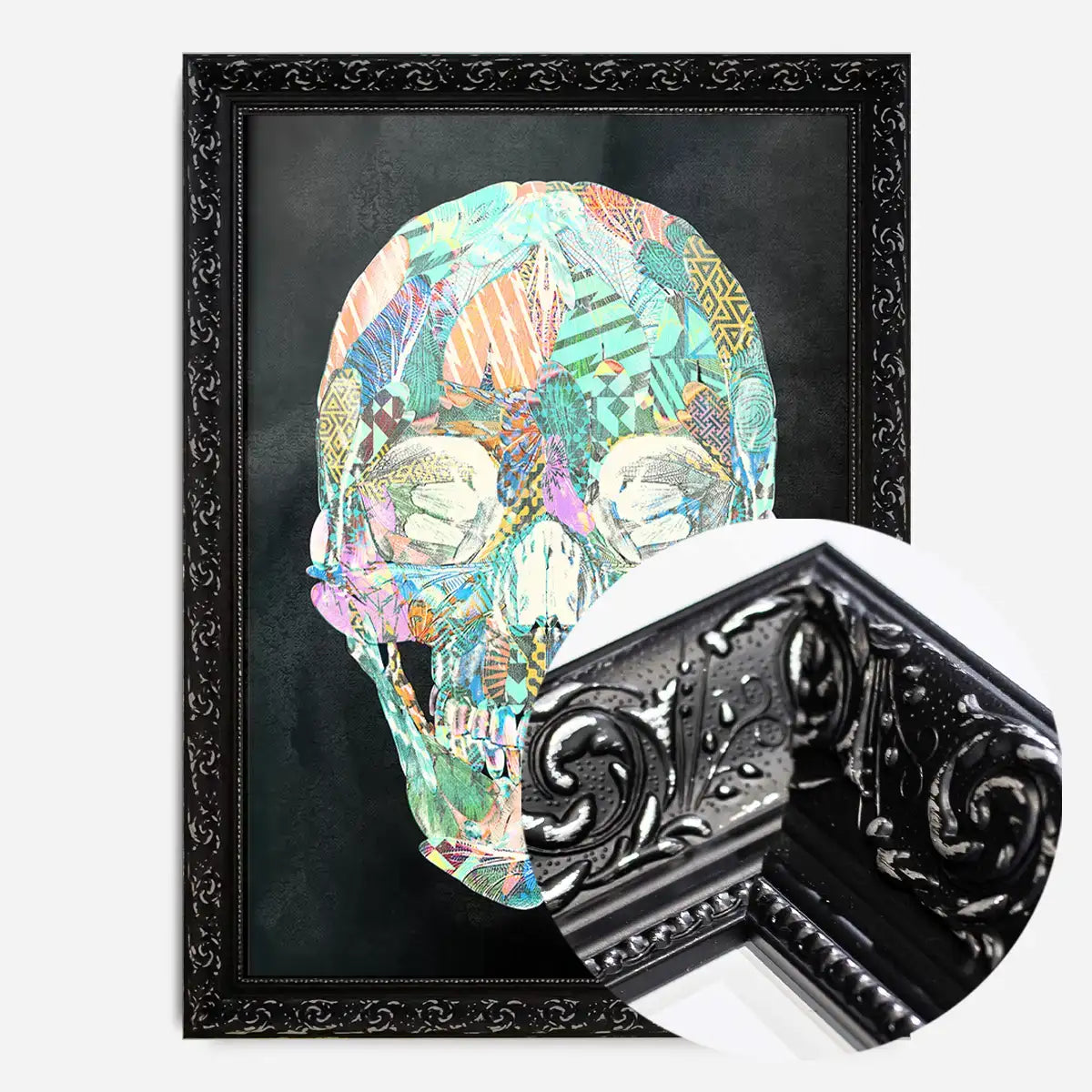 Geometric Pastel Pattern Skull Print