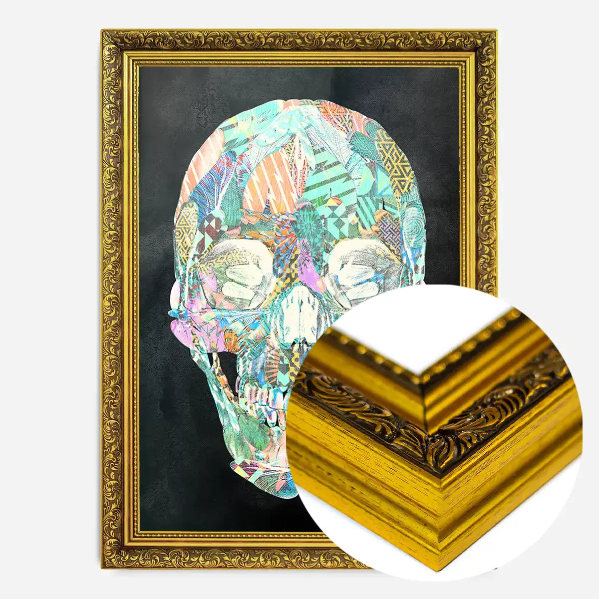 Geometric Pastel Pattern Skull Print