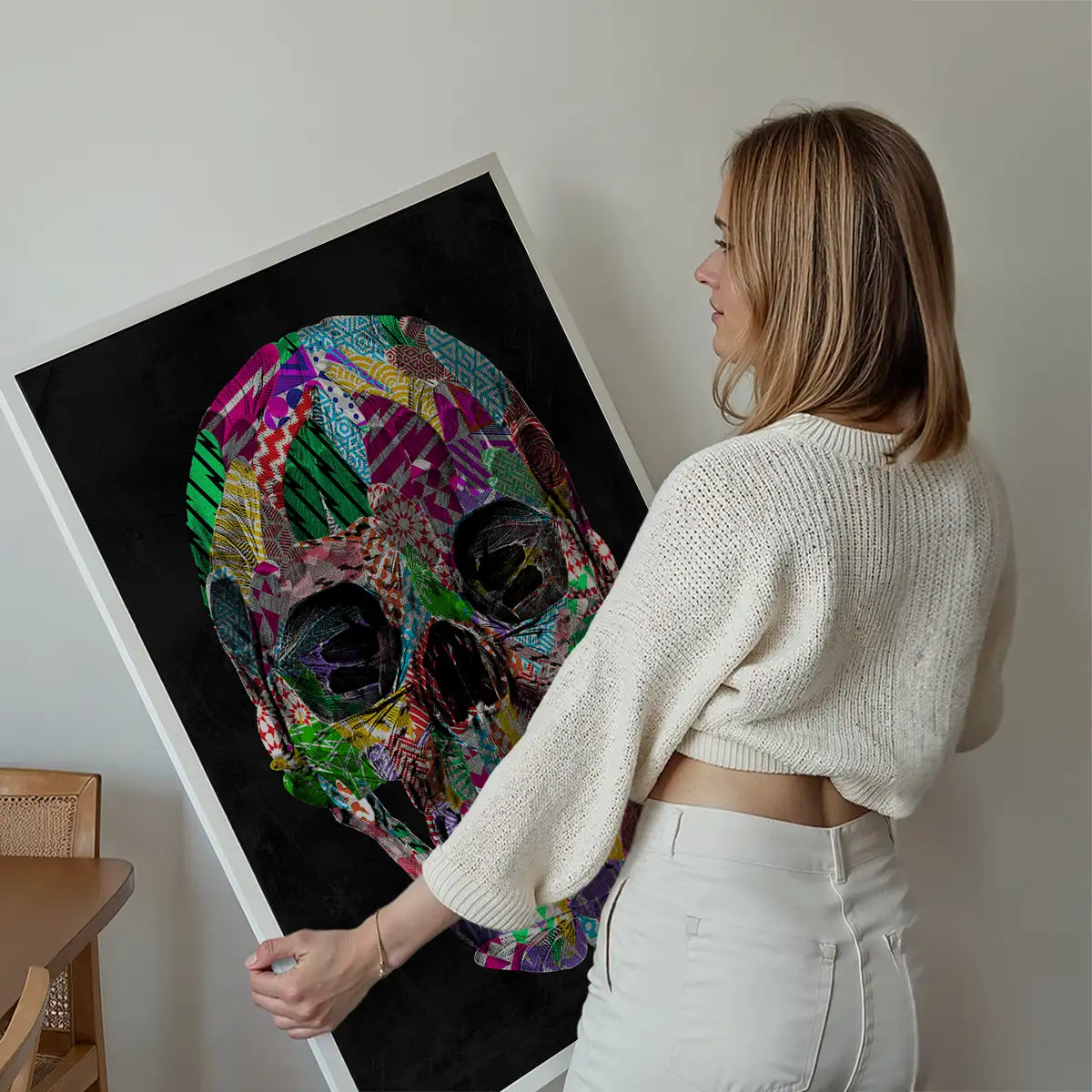 Geometric Pattern Skull Print