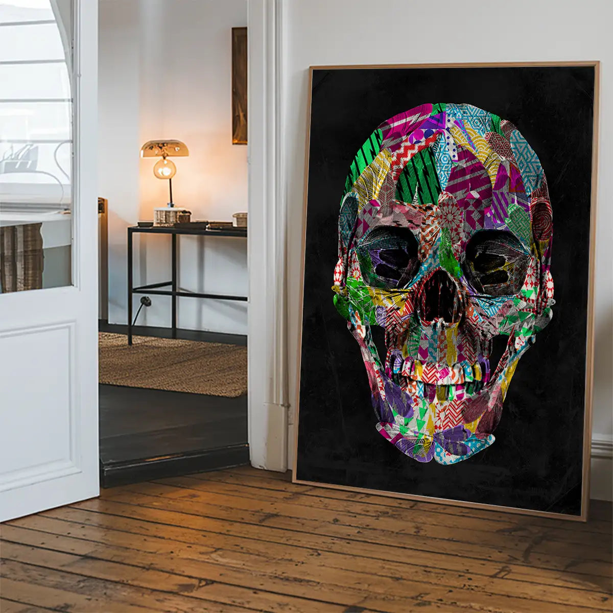Geometric Pattern Skull Print