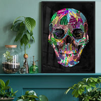 Geometric Pattern Skull Print