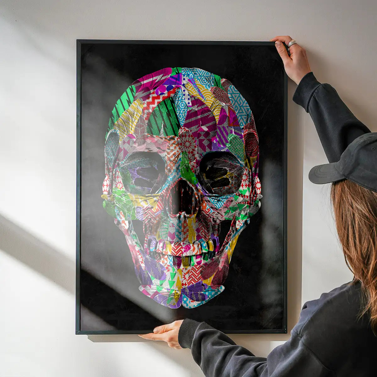 Geometric Pattern Skull Print