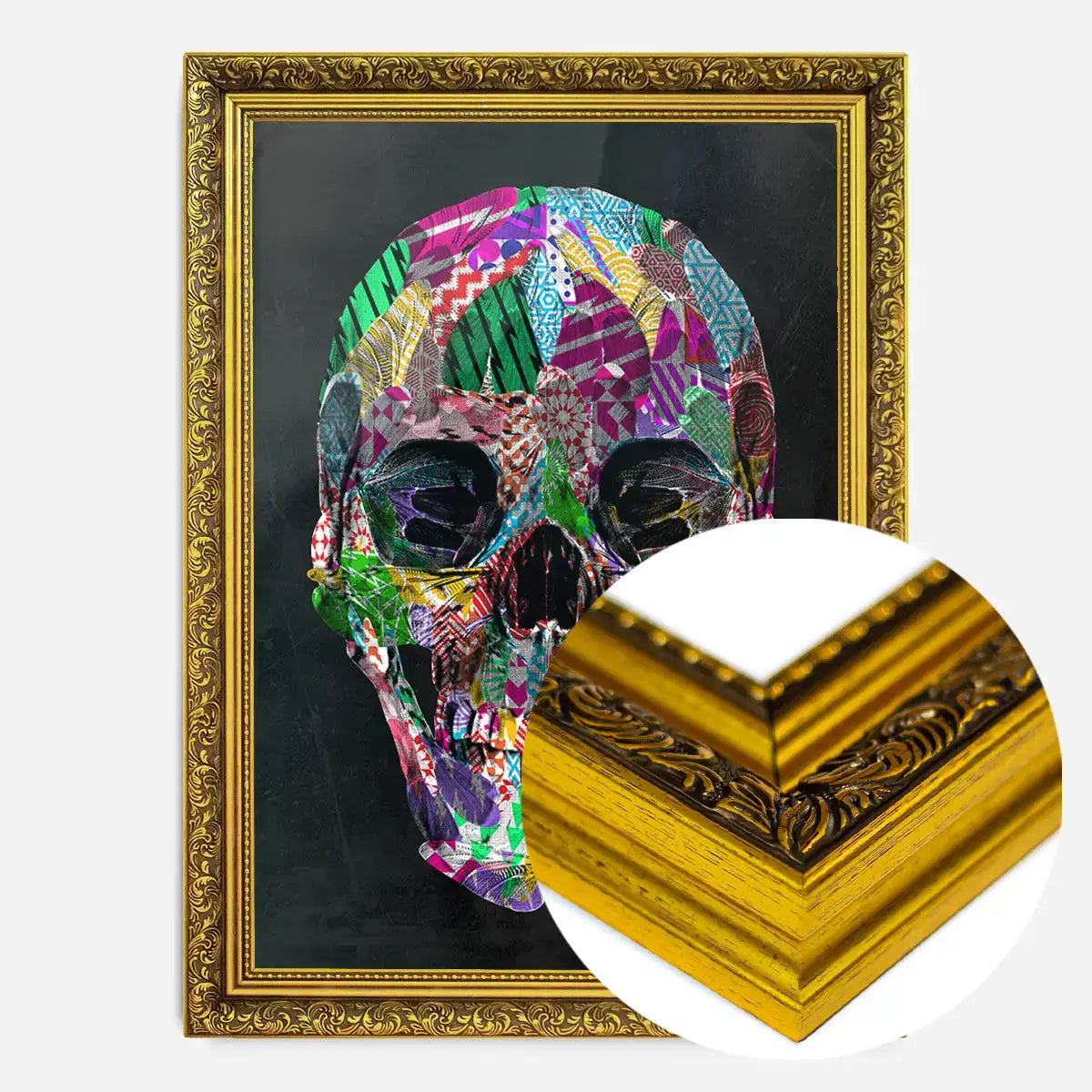 Geometric Pattern Skull Print