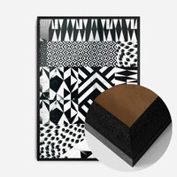 Geometric Segments Black and White Print