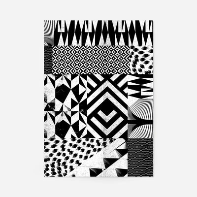 Geometric Segments Black and White Print